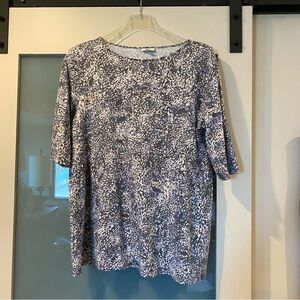 Purejill. Womens Grey and pink Patterned Top. Size L